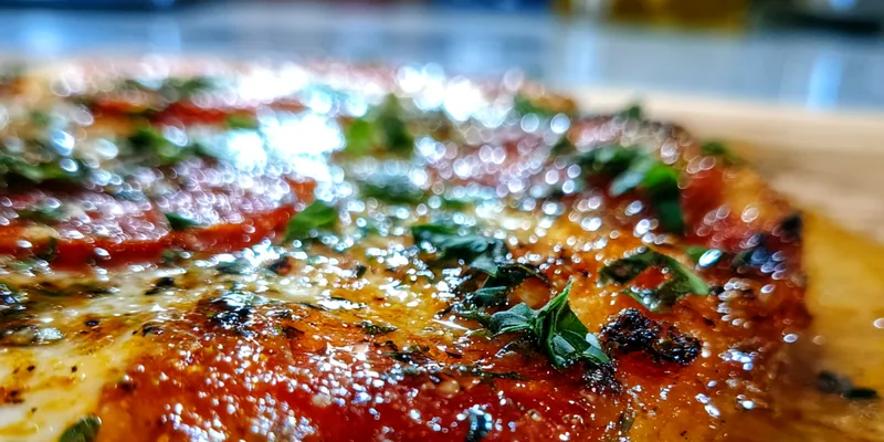 Margherita Pizza on a wooden plate